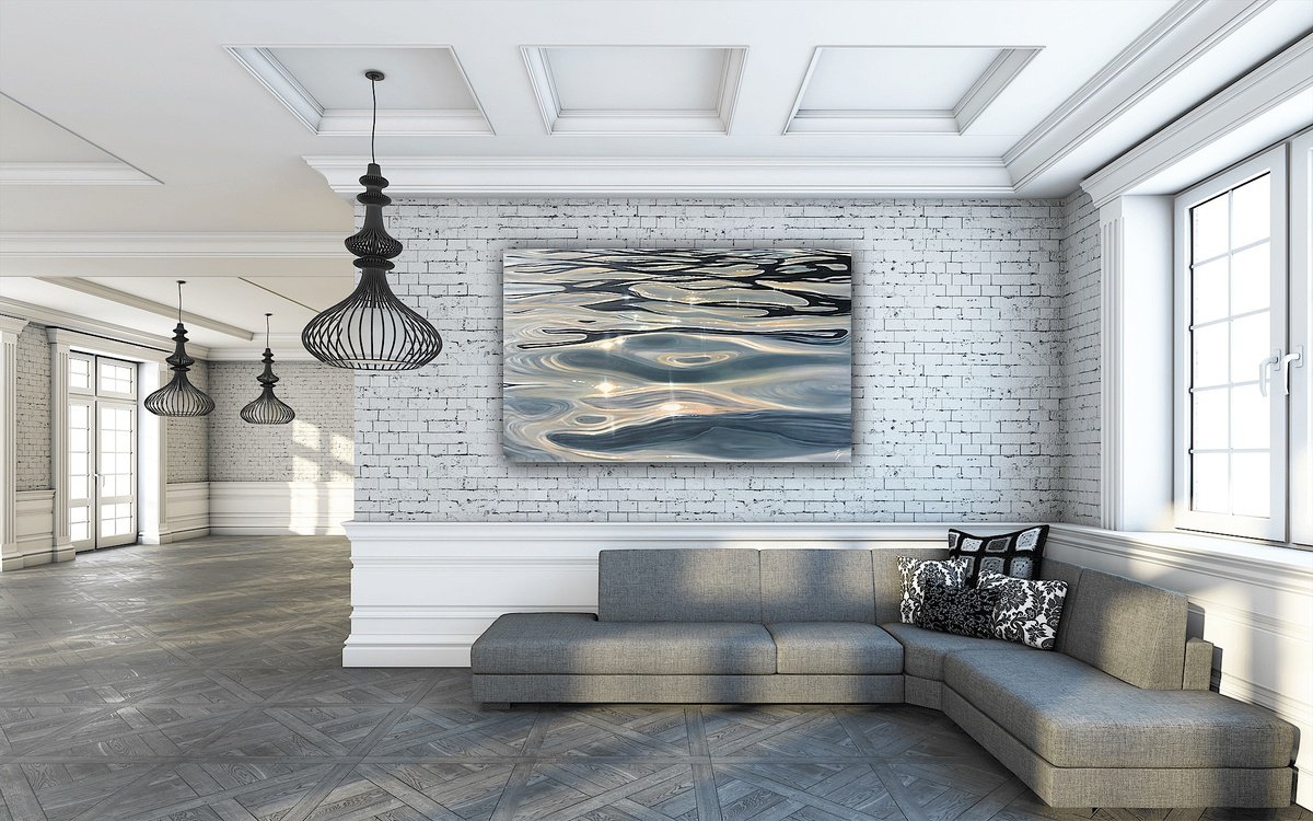 Photorealistic Landscape Oil Painting By Eva Volf, 60 X 36, Light And Peace, Original Artwork