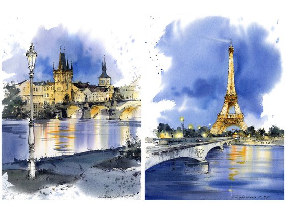 Paris and Prague(Diptych)