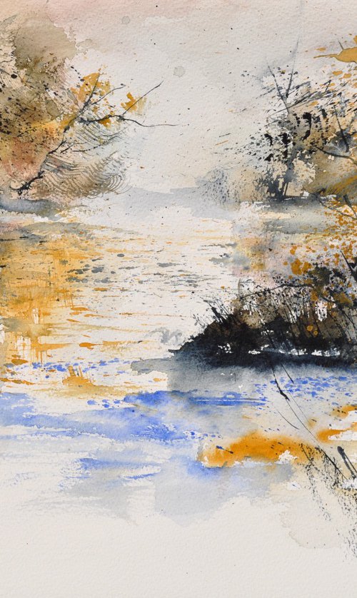 Peaceful waters   - watercolor - 45412032 by Pol Henry Ledent