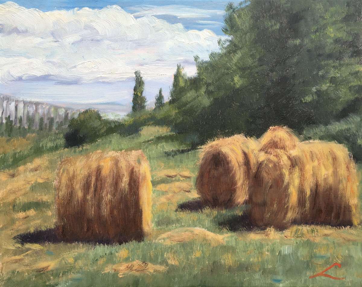 Haystacks Again By Elena Sokolova, 20 X 16, Artwork For Sale On Artfinder