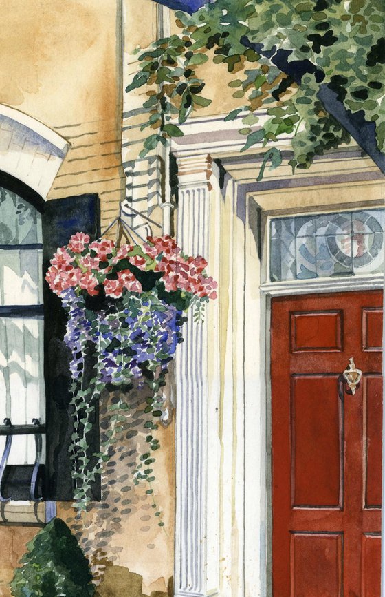 red door watercolor