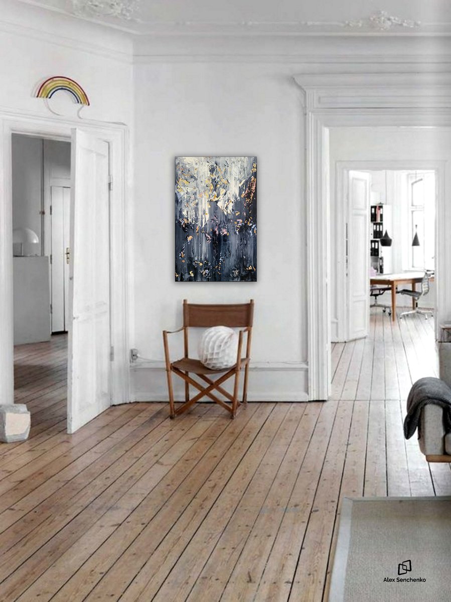 Abstract Acrylic Painting By Alex Senchenko, 24 X 36, Abstract 2366, Original Artwork