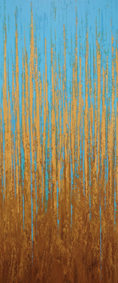 Blue Gold - Textured Field by Suzanne Vaughan