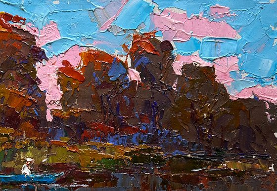 Evening river landscape