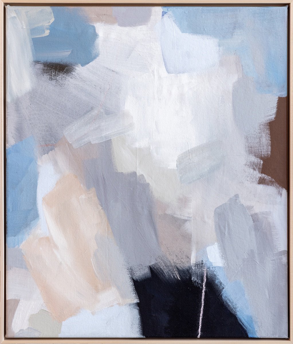 Organic Abstract Acrylic Painting By Mareike Bohmer, 22 X 26", Silent Drift 2, Original Artwork