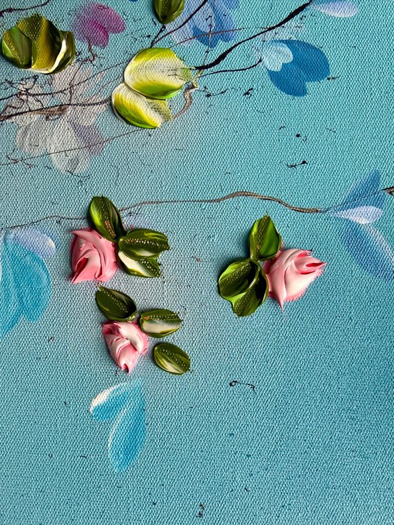 Pink Buds in Blue Air