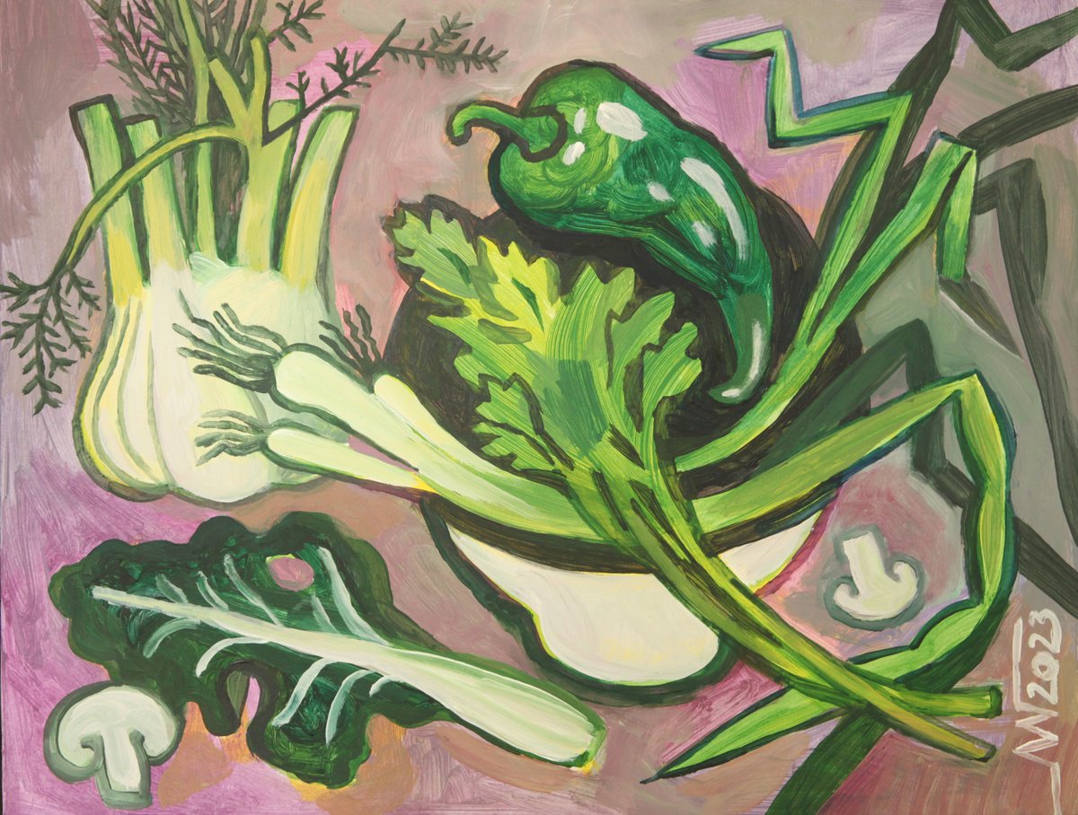 Still Life Acrylic Painting By Marina Gorkaeva, 20 X 16", Still Life, Original Artwork