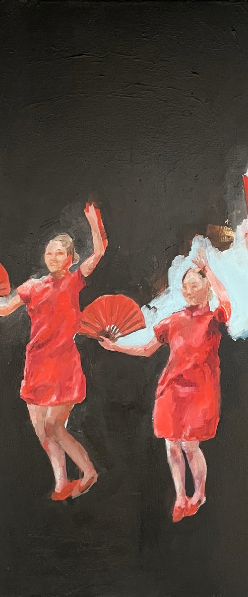 red fan dancers by Elina Evstig