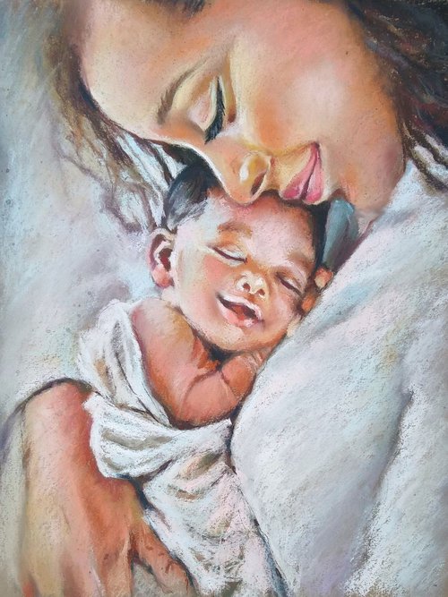 Motherhood - first smile by Magdalena Palega