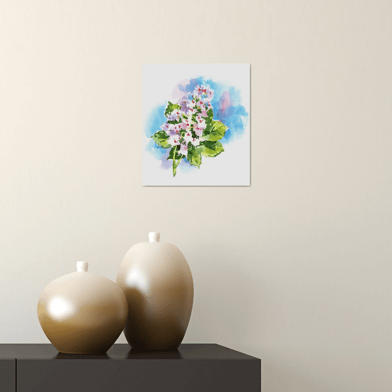 "Blooming chestnut branch" original watercolor painting