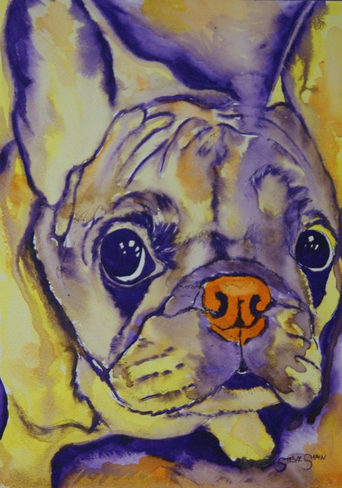 Watercolour Frenchie. Free Shipping by Steven Shaw