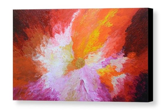 WILD ORCHID -  SUPER OFFER UNTIL DECEMBER 31; GIFT IDEAS; HOME, OFFICE DECOR; LARGE COLORFUL ABSTRACT AERIAL PAINTING