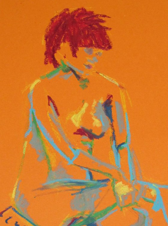 Nude on orange