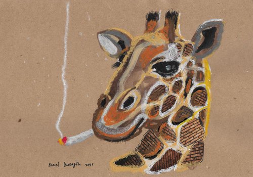Smoking giraffe #5 by Pavel Kuragin