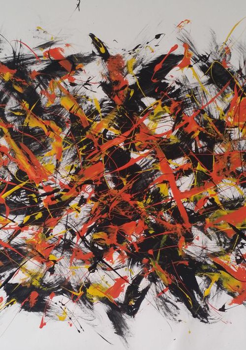 Abstract ACRYLIC PAINTING on CANVAS by M.Y. by Max Yaskin
