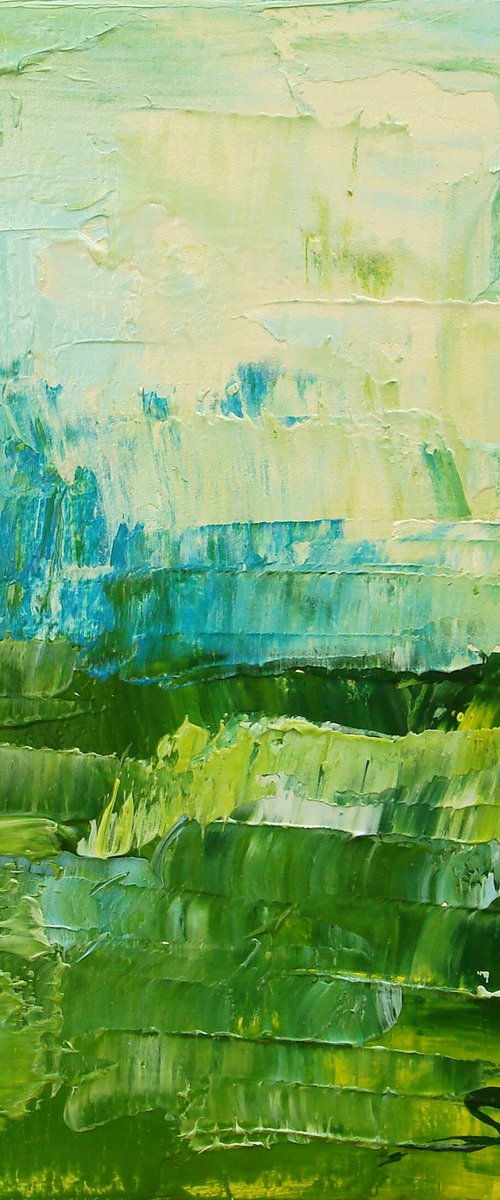 ref#:1152-10Q -10x10cm=3.94x3.94" nfr. Green landscape 2 by Saroja van der Stegen