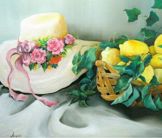 Cheerful lemons - still life - original painting - oil painting