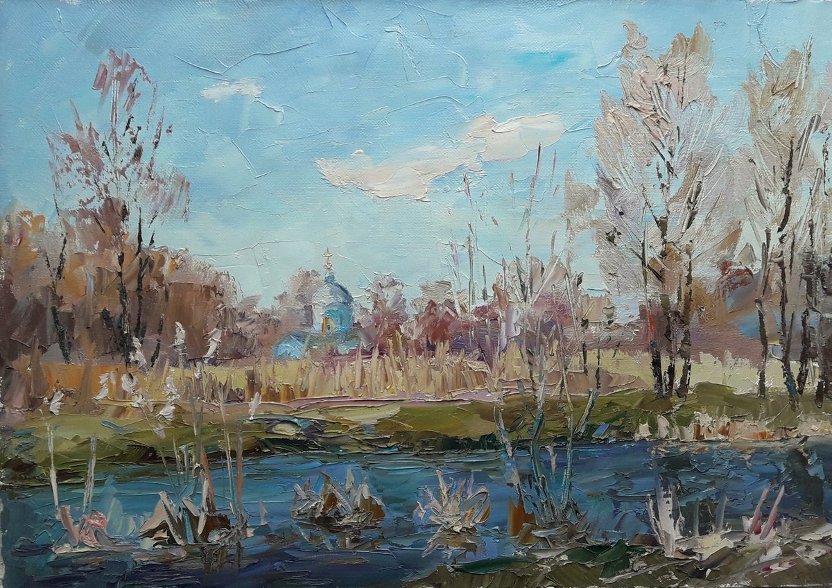 Oil painting River Yezuch Serdyuk Boris Petrovich nSerb132 by Boris Serdyuk