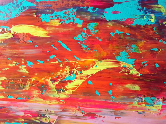 Dancing in the Fire - XL colorful palette knife painting