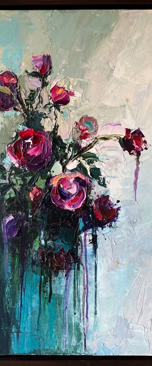 Flowing Roses III – Rose Bouquet by Mily Art