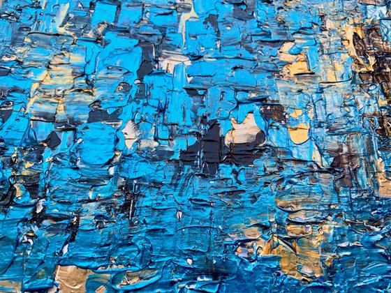 The Blue Sound - TEXTURED ABSTRACT ART – MODERN PAINTING. READY TO HANG!