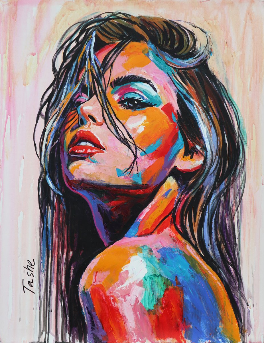 Urban And Pop Acrylic Painting , Fearless Fire By Tashe, 24 X 30, Artwork For Sale On Artfinder