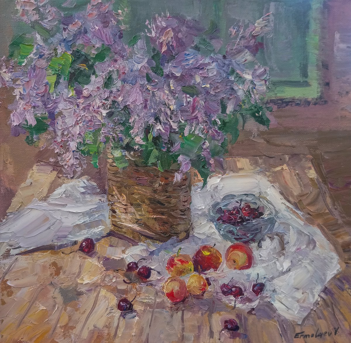 Still life with lilac by Yuri Ermolaev