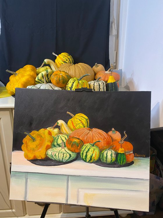 Still life with pumpkins