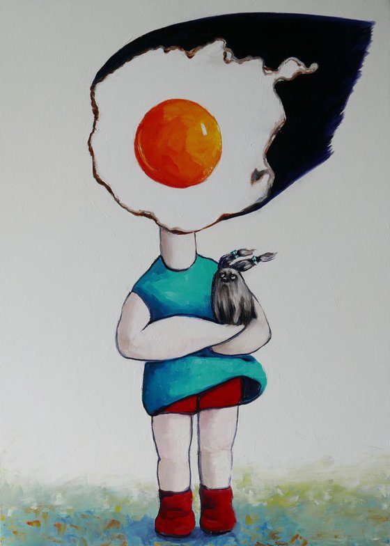 Egg girl and her dog