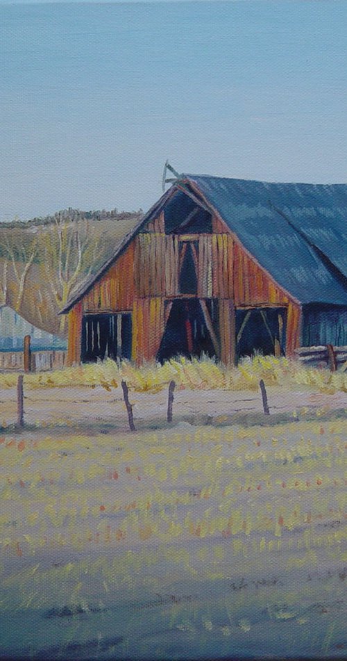 Sunrise on Barn by Mark Peterson