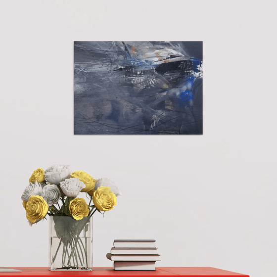 Small Grey Lightscape Abstract Art by Kloska Ovidiu