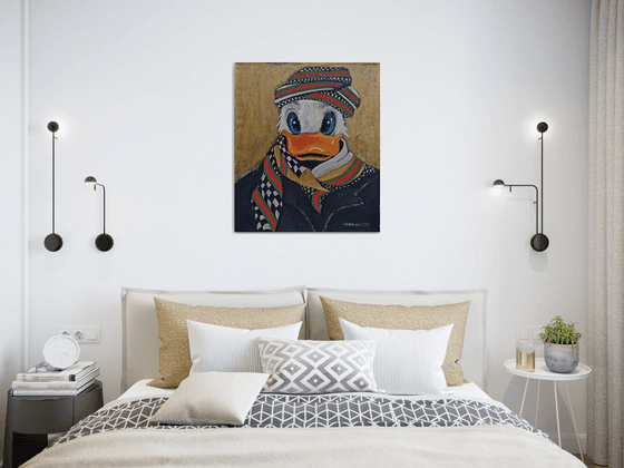 Donald Duck in winter