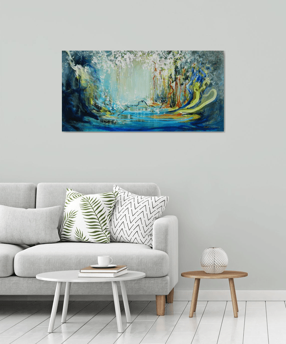 Abstract Floral Landscape. Floral Garden. Abstract Flowers. Forest. Original Painting on Canvas. Impressionism. Modern Art