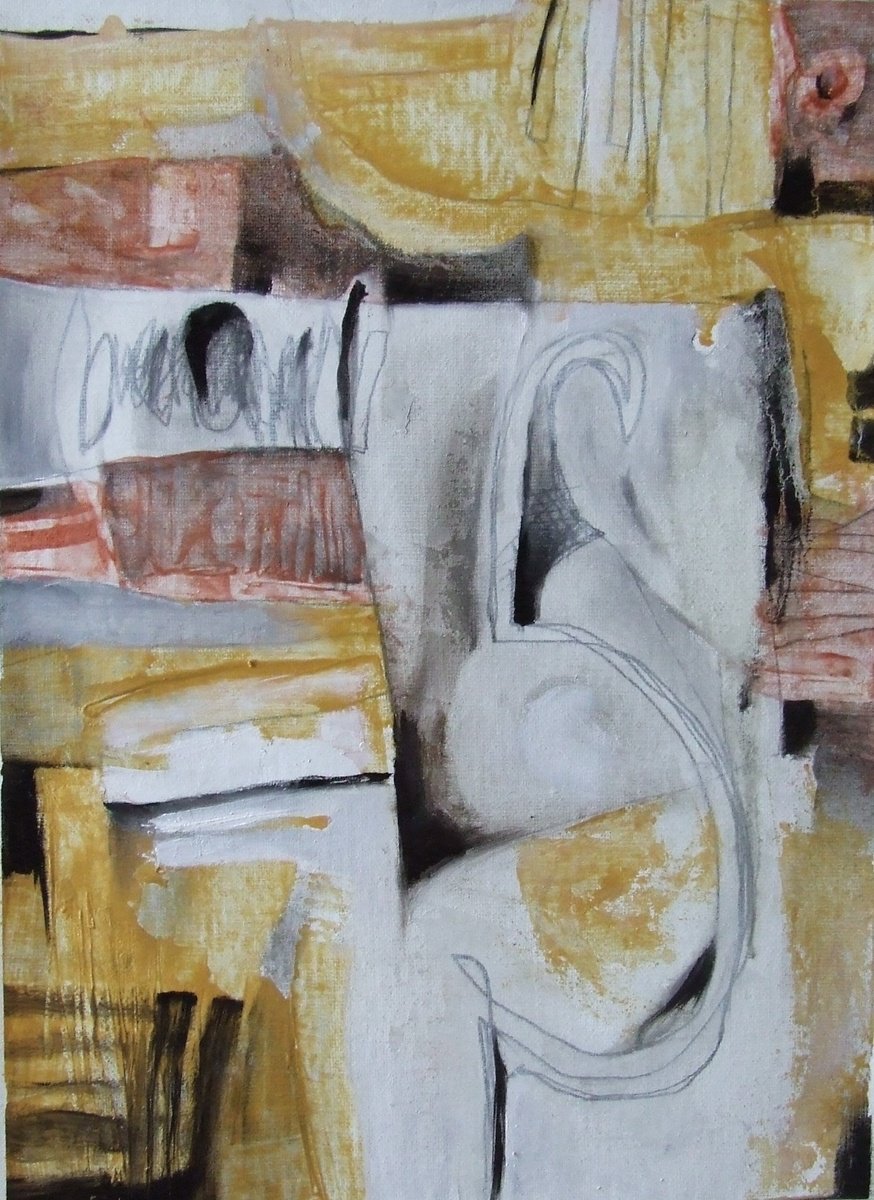 Abstract Oil Painting By Csaba Csendes, 9 X 13, A VisszaterS? I., Original Artwork