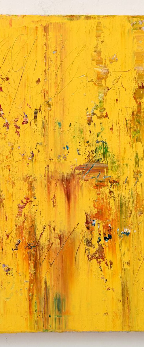 Yellow abstract painting CU054 by Radek Smach