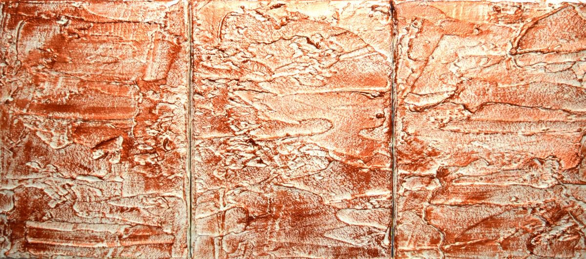 Abstract Painting By Stuart Wright, 48 X 20", Copper Trance, Original Artwork