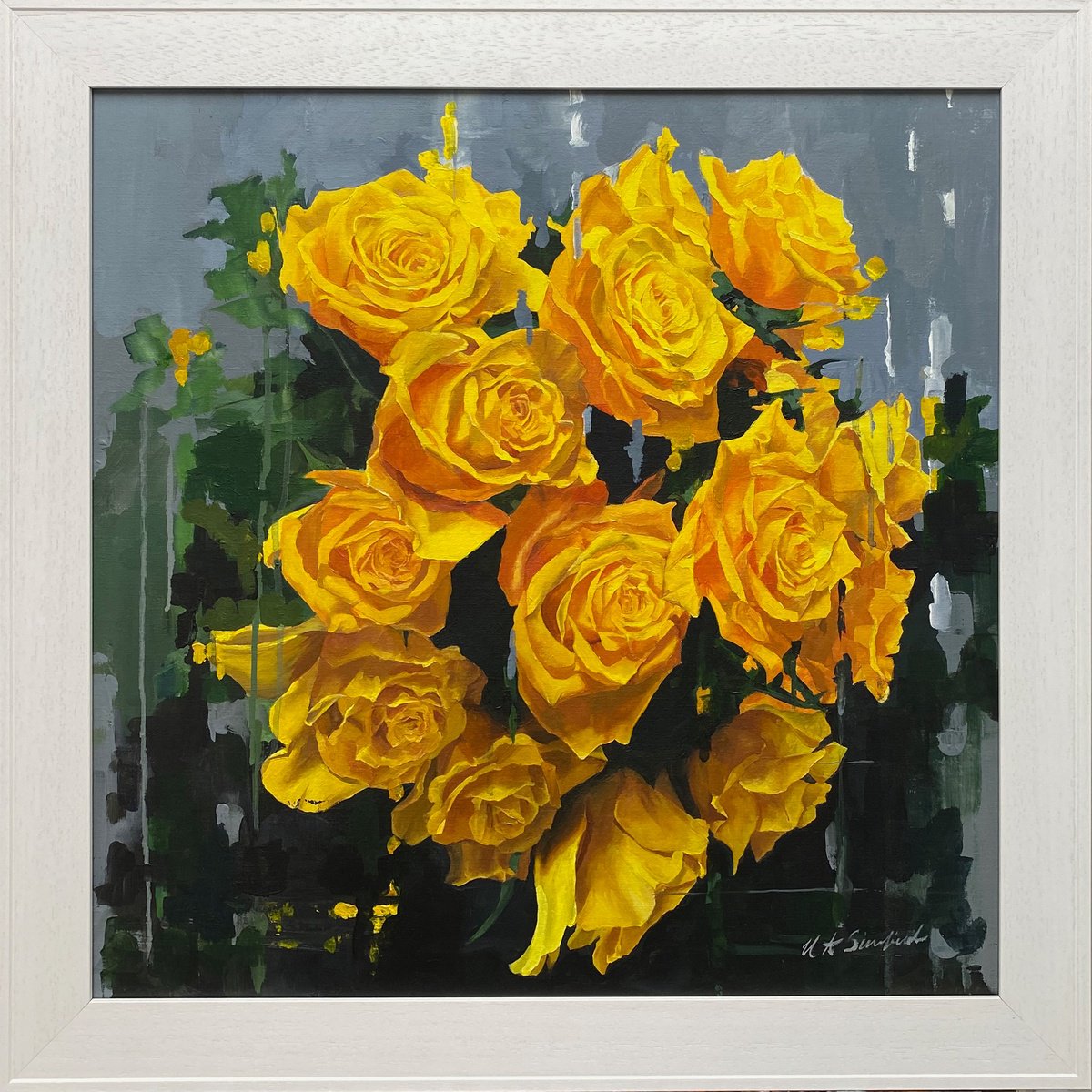  Roses From G By Helen Sinfield, 28 X 28, Artwork For Sale On Artfinder