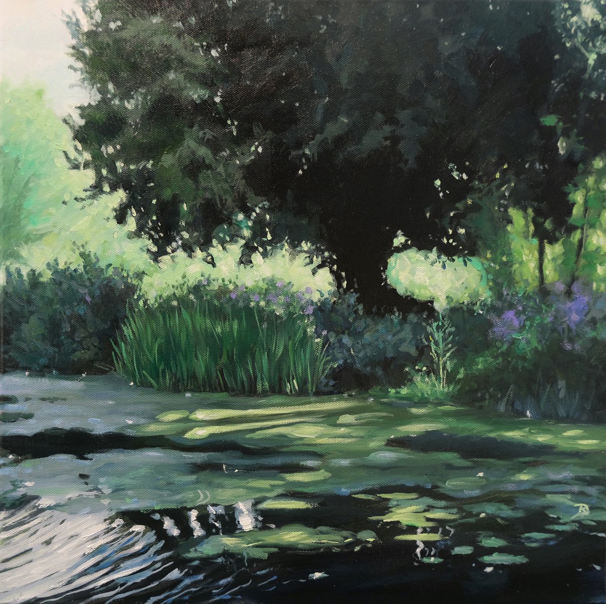 Organic Landscape Oil Painting By Kerry Lisa Davies, 16 X 16", Our Favourite Place, Original Artwork