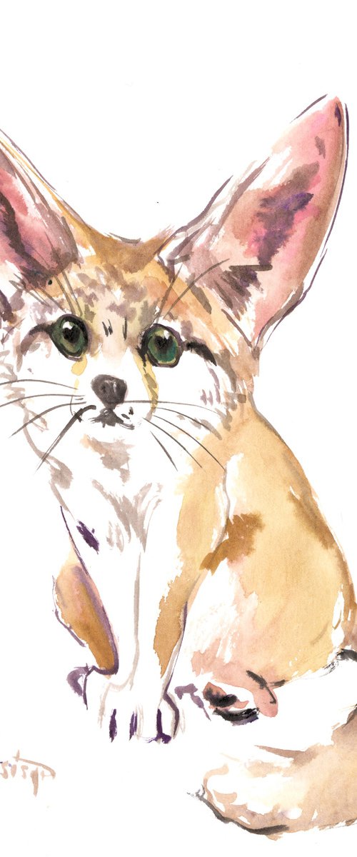 Fennec Fox Animal Illustration by Suren Nersisyan