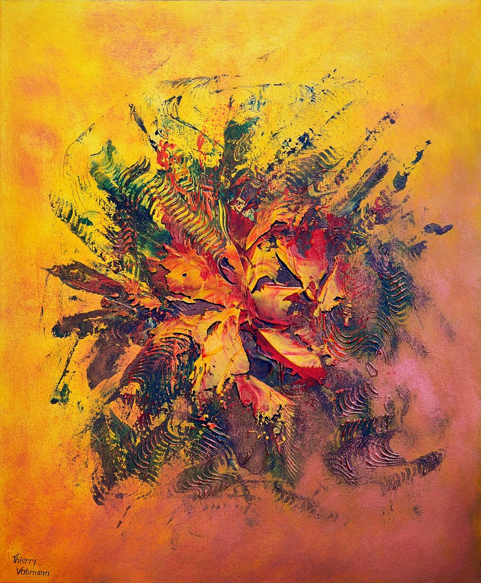 Abstract Acrylic Painting By Thierry Vobmann. Abstract ., 21 X 26", Brainstorming, Original Artwork