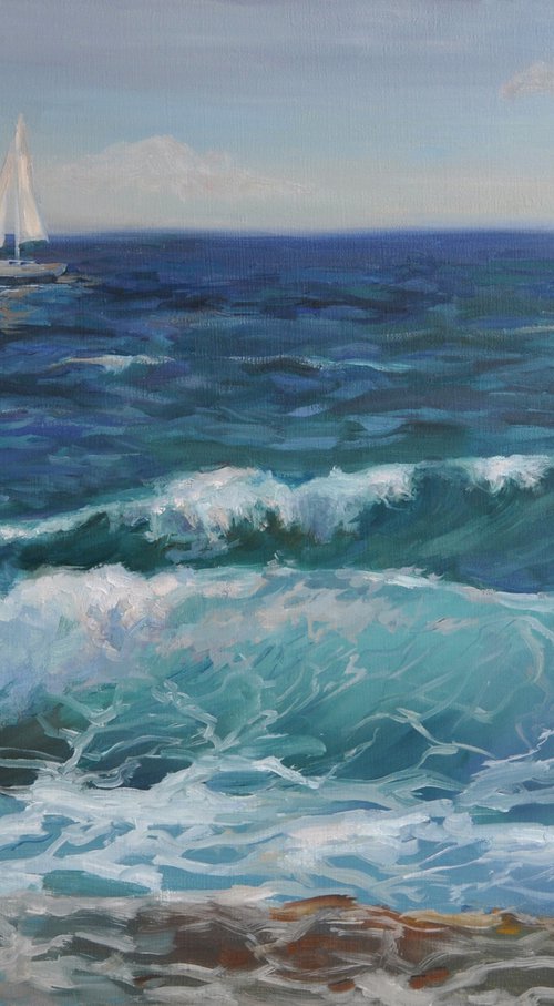 Waves original oil painting by Marina Petukhova