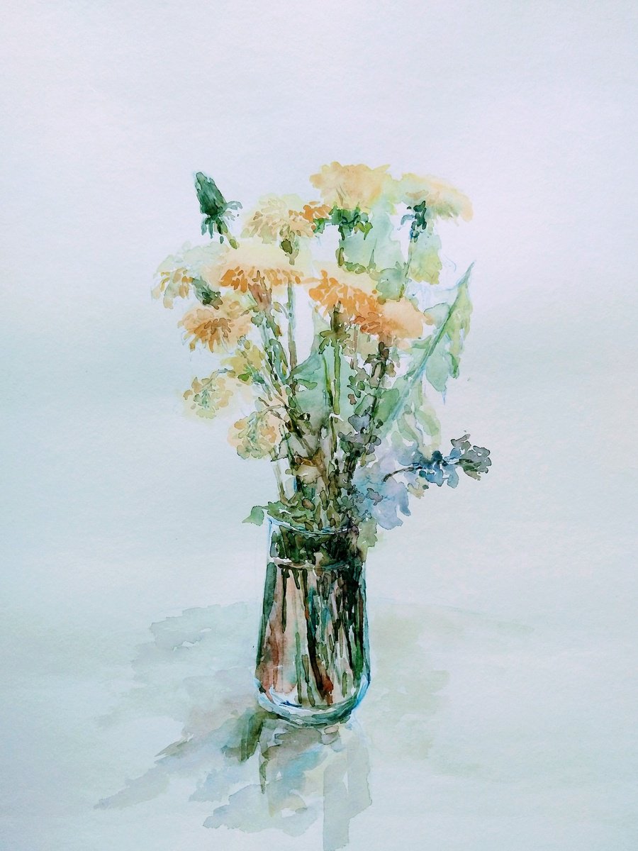 Impressionistic Watercolour , Dandelions. By Elena Klyan, 16 X 20, Artwork For Sale On Artfinder