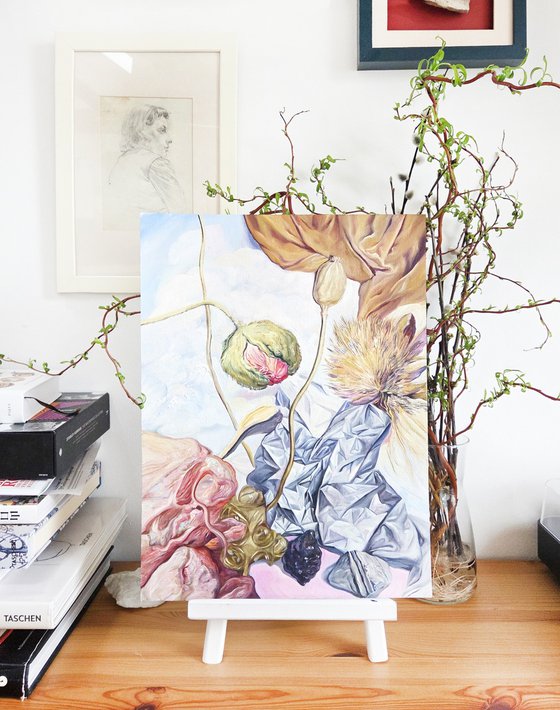 Poppies and Artichoke Flower