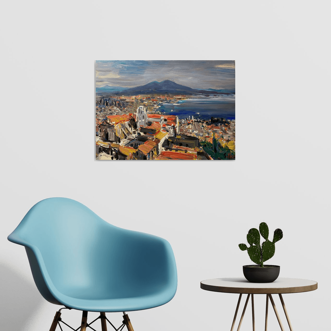 Napoli Vesuvio view Impression Acrylic painting: Altin Furxhi