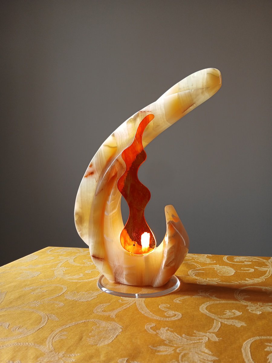 Abstract Stone Sculpture By Massimiliano Capraro, 9 X 13", Rose, Original Artwork