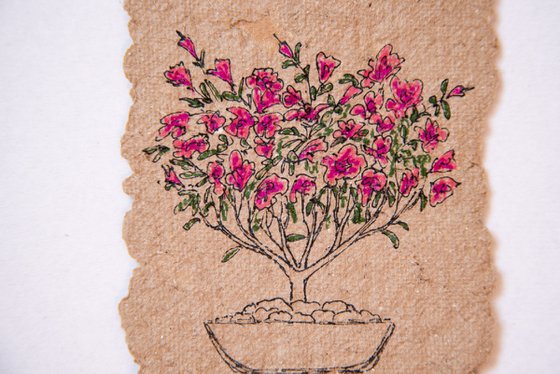 Azalea tree on craft paper