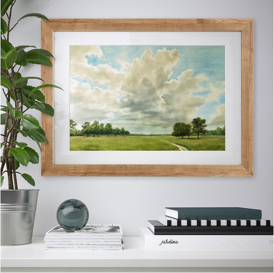 Summer Clouds Over Meadow