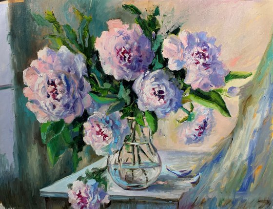 Peonies in a vase.