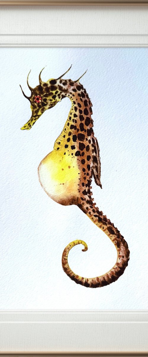 Yellow Seahorse underwater by Yuliia Sharapova