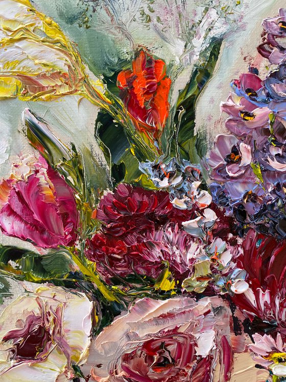 Floral dance original painting on canvas